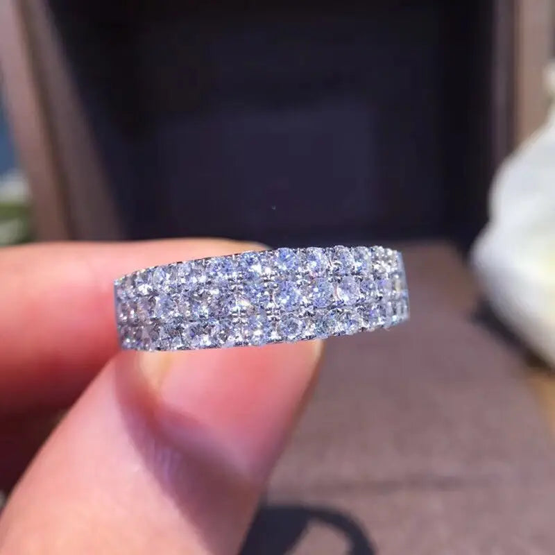 moissanite טבעת כסף ויהלומי